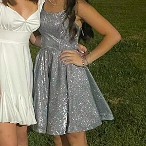 Homecoming Dress— Speechless— Silver Mini Skater Dress— Size: 0